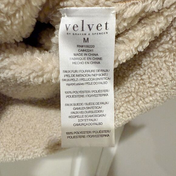 Velvet By Graham & Spencer Reversible Luxe Sherpa Pullover Quarter Zip Jacket M - Picture 10 of 14